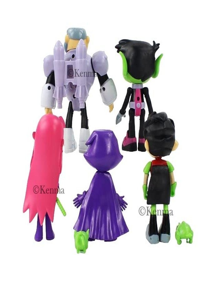 KENMA Teen Titans Beast Boy Anime Movie Steel Bones Starfire Raven Handyman Office Boy Action Figure Anime Figurine Collectible - Image 4